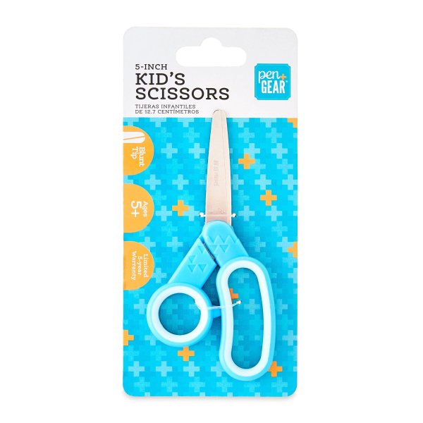 Pen + Gear Blunt Tip 5" Scissors for Kids 4+, School Supplies, Light Blue