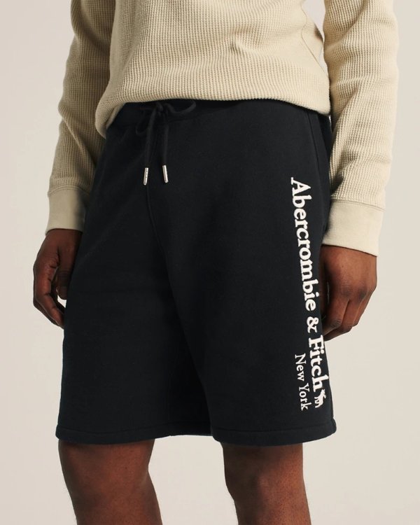Mens Fleece Logo Shorts | Mens Sale Up to 50% Off | Abercrombie.com