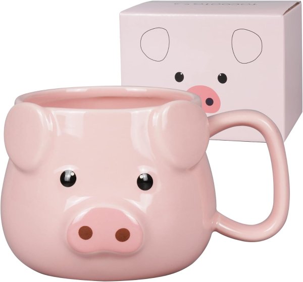 ToCooTo Pig Coffee Ceramic Mug 14 oz