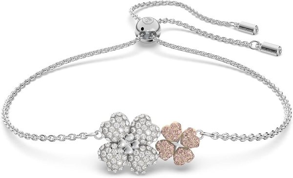 Latisha Flower Necklace, Earrings, and Bracelet Crystal Jewelry Collection, Rose Gold Tone & Rhodium Tone Finish