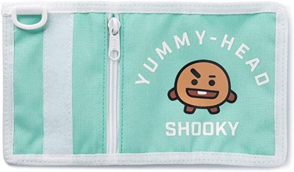 Official Merchandise by Line Friends - SHOOKY Character Folding Bifold Wallet, Mint Green