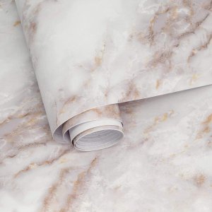 Abyssaly 11.8" x118" Marble Wallpaper White Peel