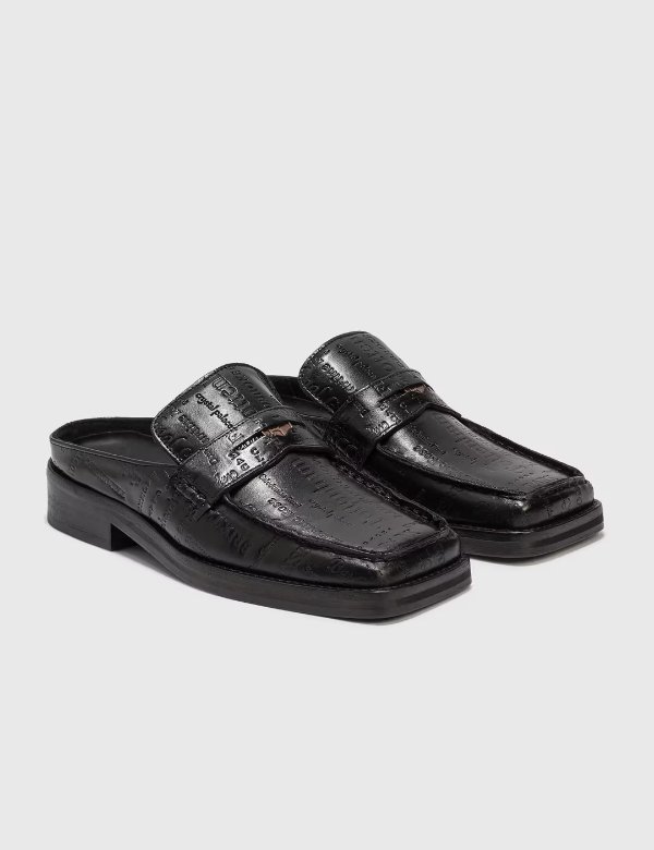 Arches Embossed Text Loafers
