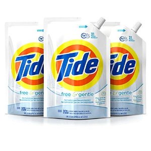 Tide Original Scent HE Turbo Clean Liquid Laundry Detergent, Pack of three 48 oz