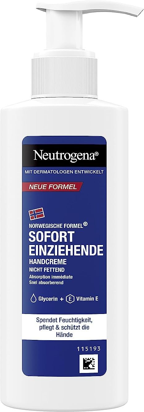 Neutrogena 露得清 立即吸收护手霜(150 毫升),轻盈不油腻的保湿霜,含甘油 + 维生素 E 适用于干燥、开裂的双手