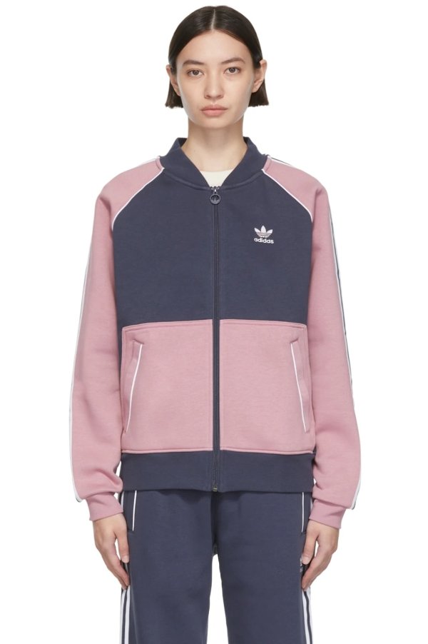 Navy & Pink Cotton Sweater