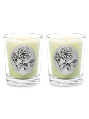 2-Pack Rose Scented Beeswax Candle Set