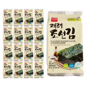 Wang Korean Roasted Seaweed Snack, Healthy Snack 0.14 Ounce, Pack of 16