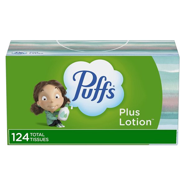 Puffs Plus Lotion Facial Tissues, 1 Family Box, 124 Tissues