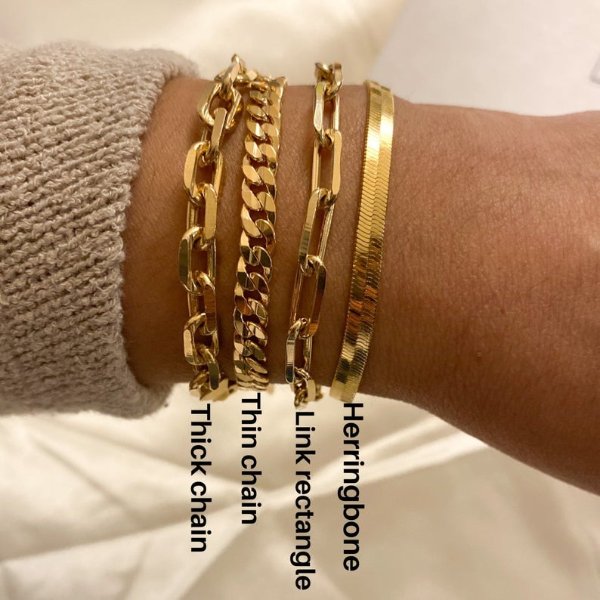Link chain bracelet stacking bracelets gold paperclip chain | Etsy
