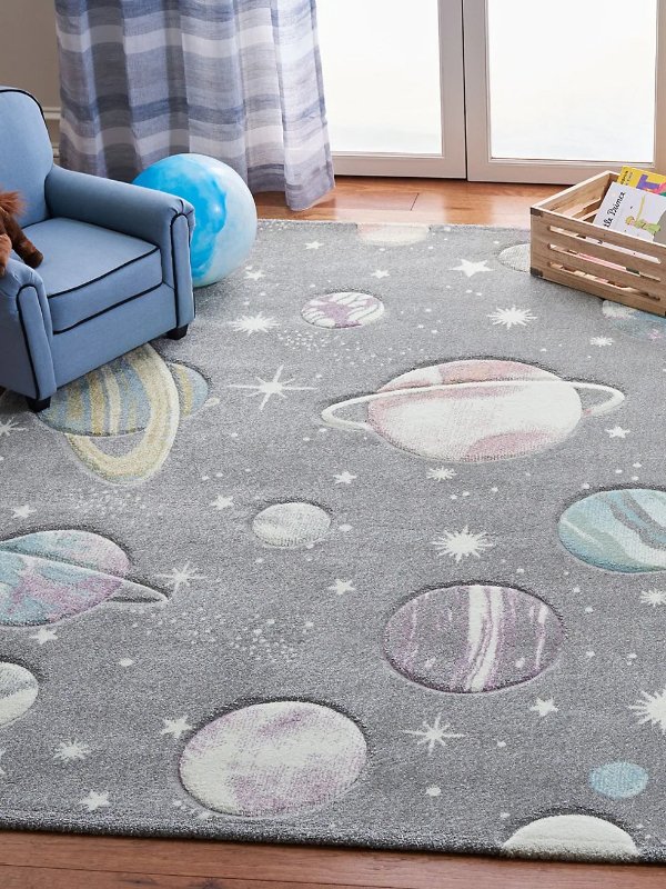 Kid's Planet & Star Area Rug