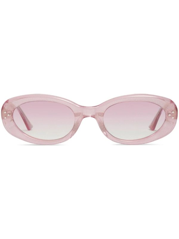 transparent-oval-frame sunglasses