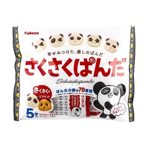 KABAYA卡巴也 脆脆熊猫巧克力夹心饼干 家庭装 5包 85g