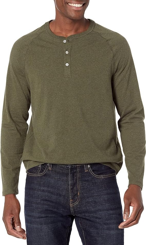 Amazon Essentials Men's Regular-Fit Long-Sleeve Henley Shirt (Available in Big & Tall)