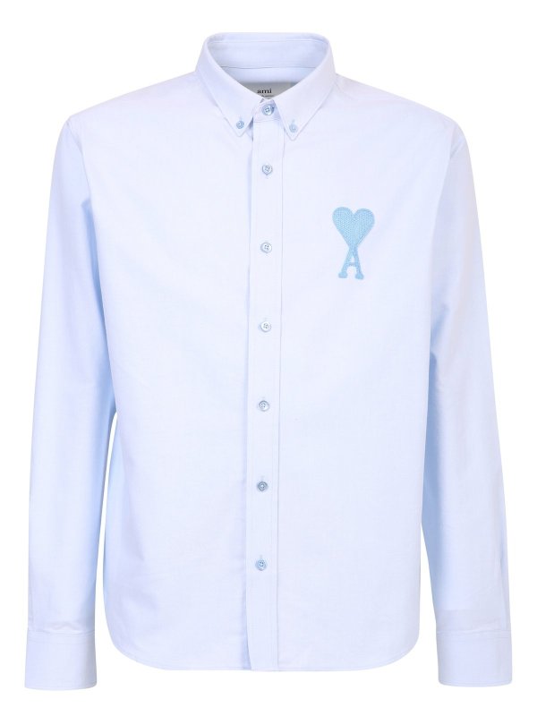 Heart Embroidered Curved Hem Shirt