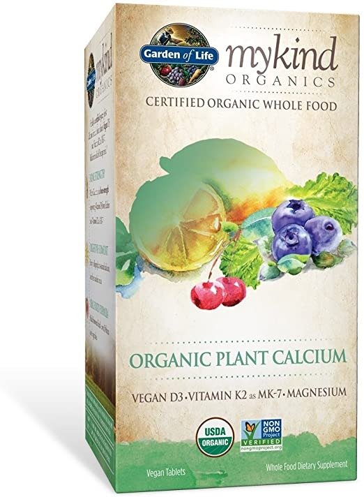 mykind Organic Plant Calcium - Vegan Whole Food Supplement with D3 and K2, Gluten Free, 180 Tablets - Packaging May Vary