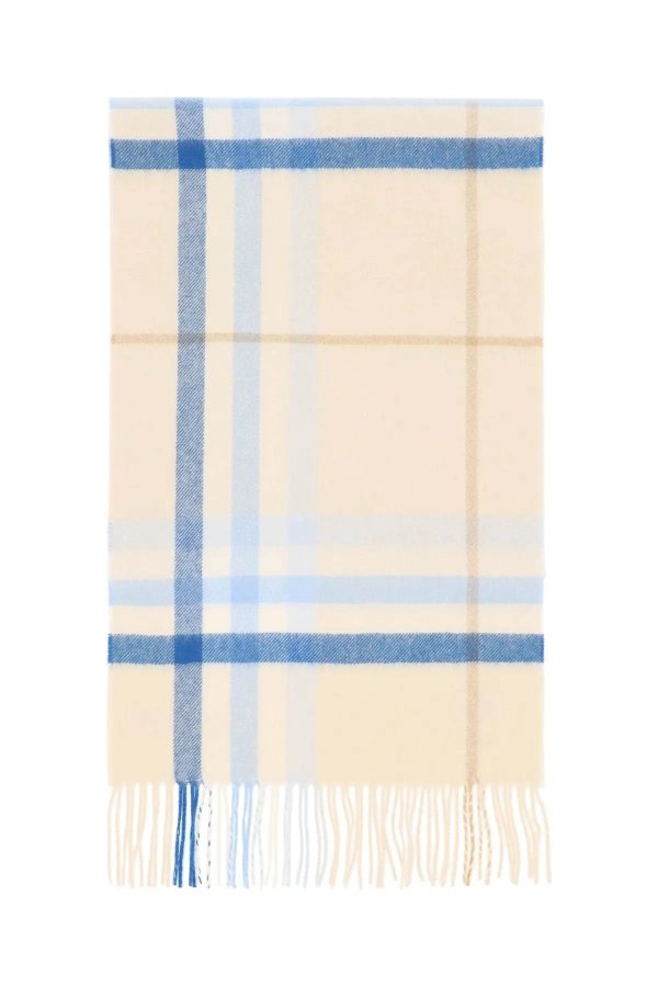 exaggerated check cashmere scarf