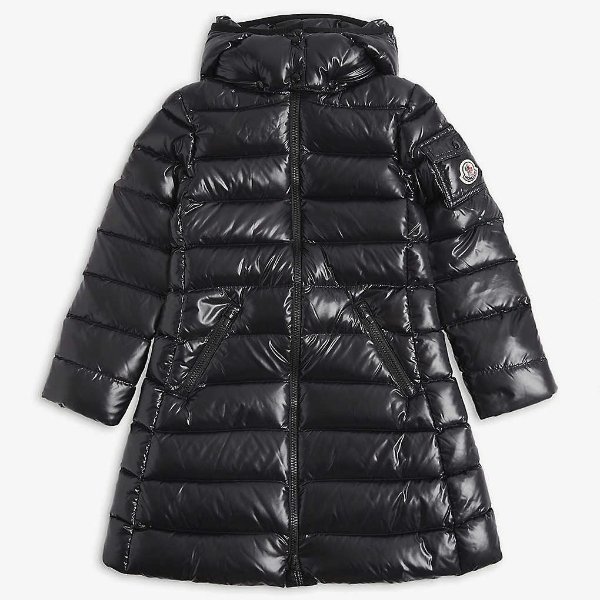 Moko logo-embroidered shell-down jacket 4-10 years