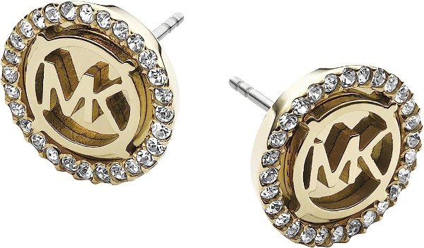 Stainless Steel Stud Earrings With Crystal Accents