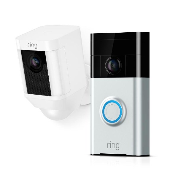 Wireless Video Doorbell with Spotlight Cam Battery White-8VR3Y8-WEN0 - The Home Depot
