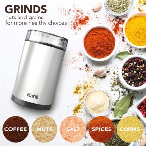 Kaffe Electric Coffee Grinder 3oz Capacity with Easy On/Off Button