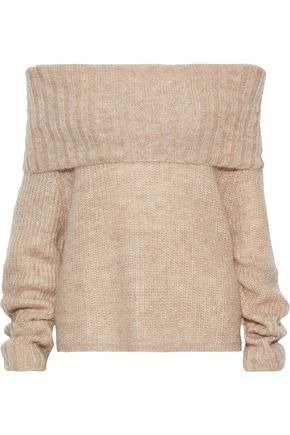 Off-the-shoulder mohair-blend sweater