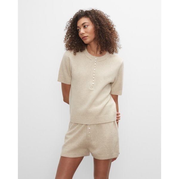 Cashmere Button Tee