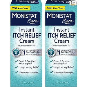 MONISTAT Care Maximum Strength Instant Itch Relief Cream, 1 oz, 2 Pack