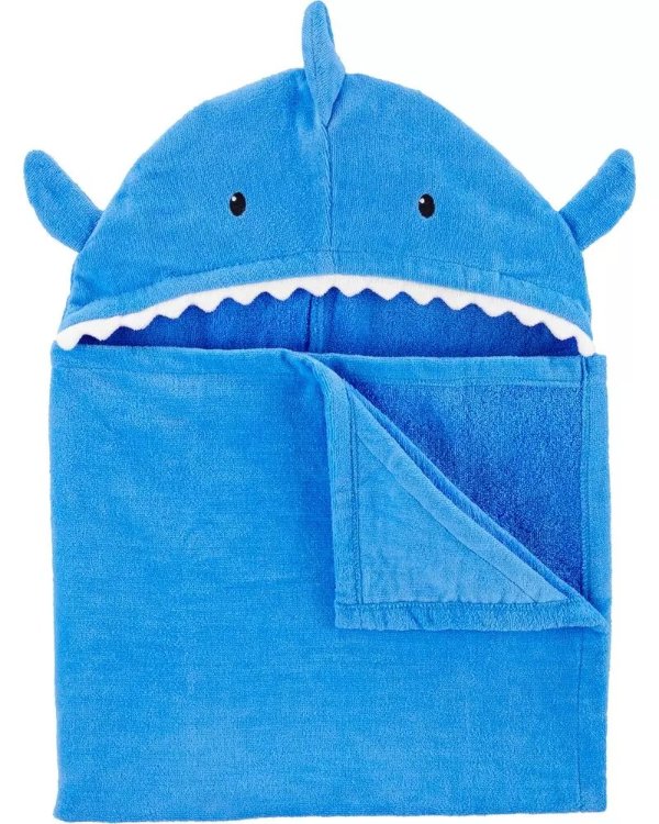 鲨鱼连帽儿童浴巾