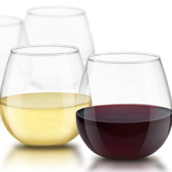 Spirits Stemless Wine Glasses for Red or White Wine (Set of 4)-15-Ounces