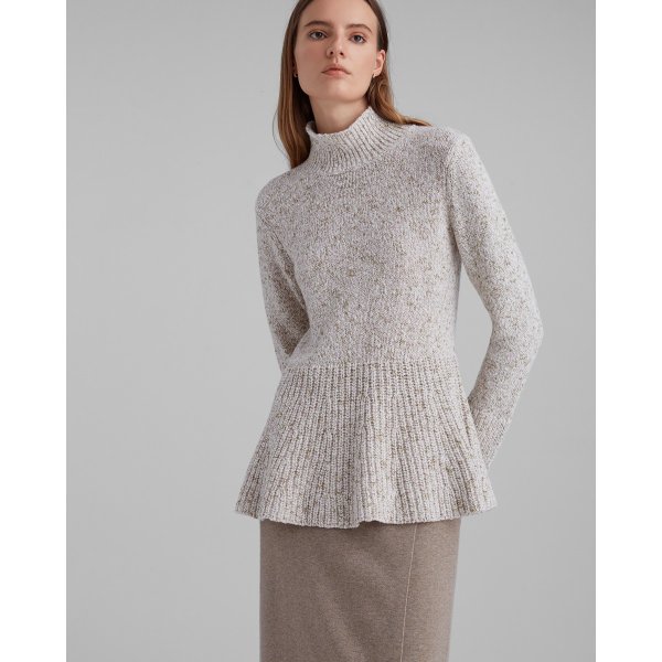 Mockneck Peplum Sweater