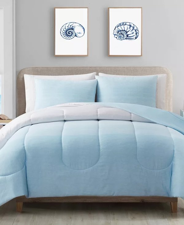 Coastal Ombre 3-Pc. Comforter Set, Created for Macy's