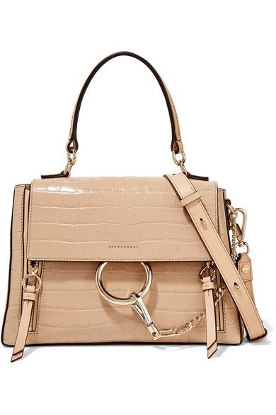 Faye Day small croc-effect leather shoulder bag