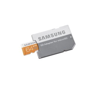 Samsung 64GB or 64GB EVO Class 10 microSD Card with Adapter