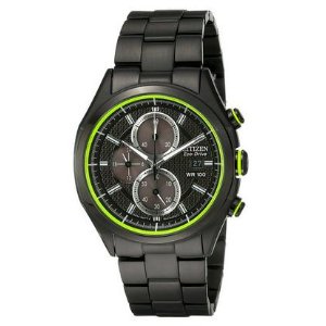 Citizen Men's Drive CA0435-51E HTM 2.0 Eco-Drive Black Ion Plated Stainless Steel Chronograph Watch