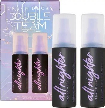 Double Team All Nighter Long Lasting Makeup Setting Spray Set USD $66 Value