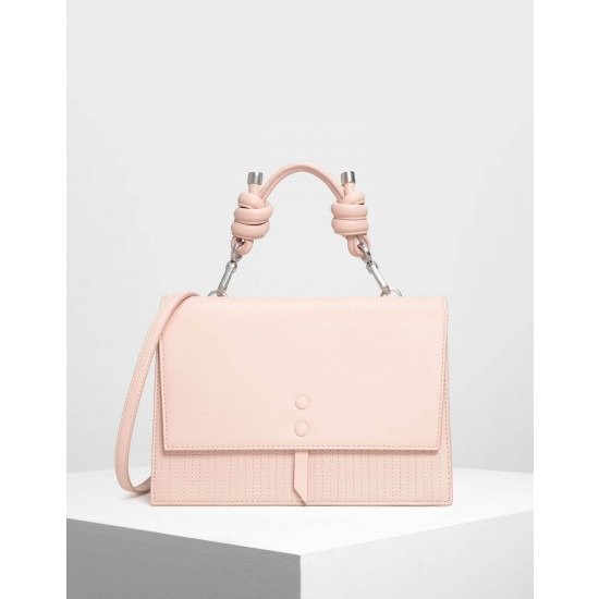 Pink Knotted Detail Handle Bag | CHARLES & KEITH