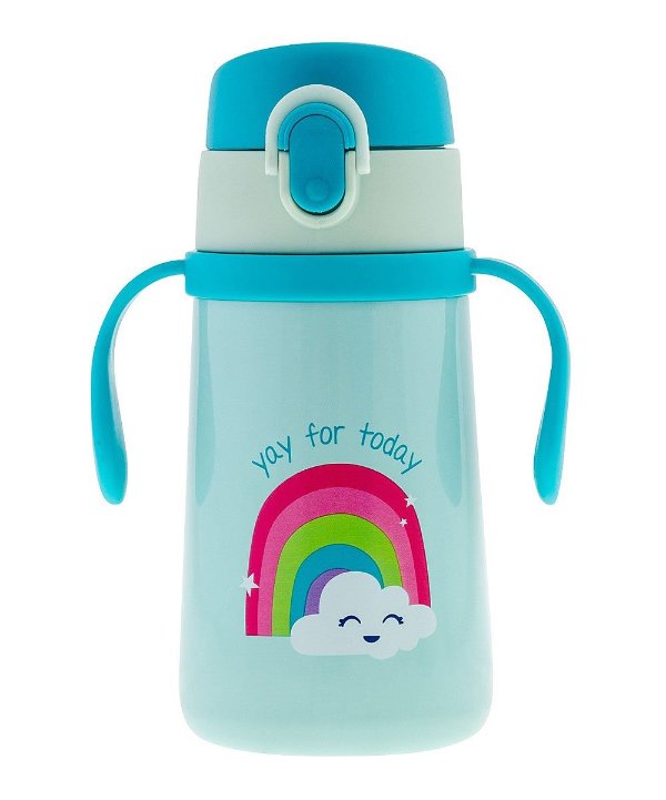 Blue & White Rainbow 'Yay For Today' Double-Handle Water Bottle