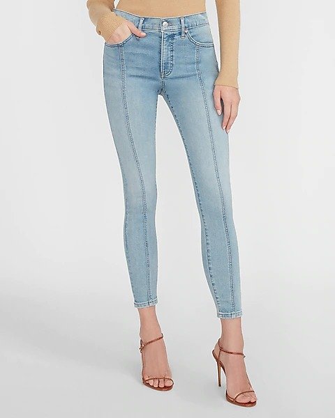 Mid Rise Supersoft Seamed Skinny Jeans