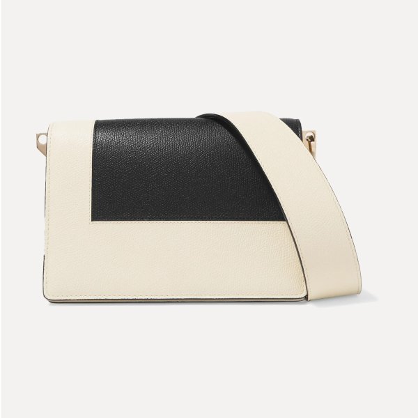 Swing two-tone textured-leather shoulder bag