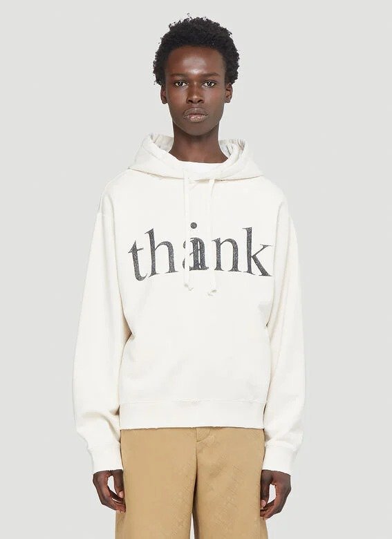 Think Thank Hooded Sweatshirt in White