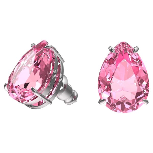 Gema stud earrings, Pink, Rhodium plated by SWAROVSKI