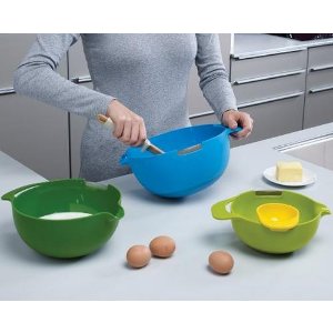  Joseph 4-Piece Mixing Bowl Set with Egg Yolk Separator Nest Mix