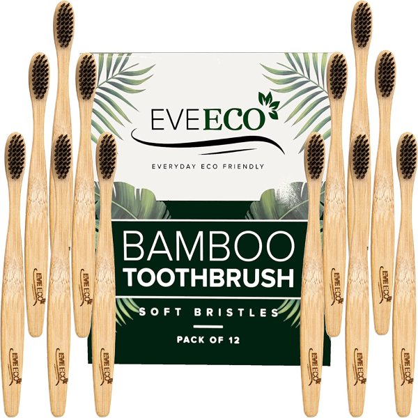 EveEco Bamboo Toothbrush 12 Count