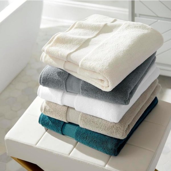 Plush Soft Cotton 18-Piece Towel Set in Stone Gray
