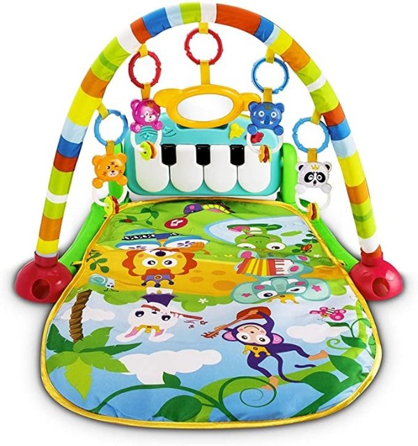 UNIH 0-12个月宝宝玩具毯，带脚踏钢琴 还有粉色款可选
