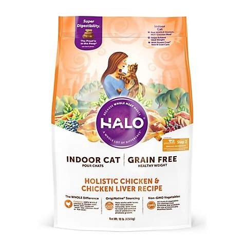 Grain Free Indoor Cat Healthy Weight Holistic Chicken & Chicken Liver Dry Cat Food, 10 lbs. | Petco