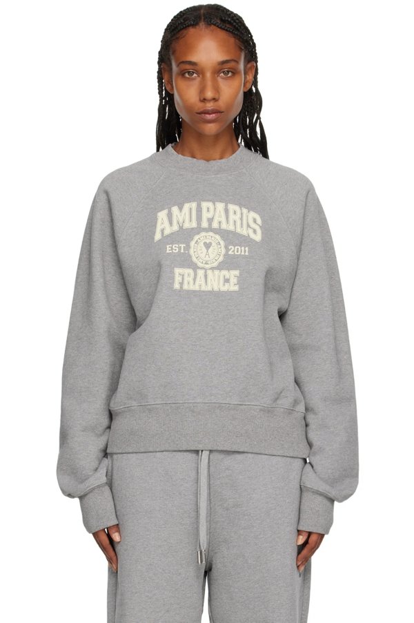 Gray Ami Paris France Sweatshirt