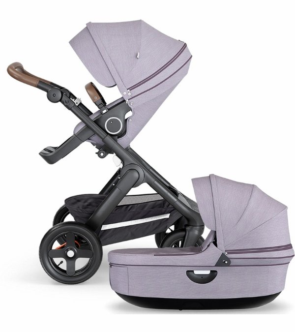 Trailz All-Terrain Stroller & Carrycot - Black/Brushed Lilac