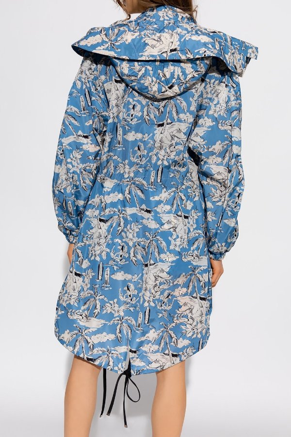 Tropical Printed Hooded Parka